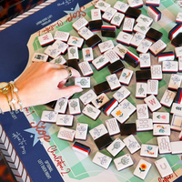 Tuiles de Mahjong Américaines en Acrylique à Motif Gravé Profond, Design Luxe Moderne HIMORE, 160 Pièces, Fines et Portables pour le Voyage