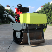 Rouleau compresseur vibrant à tambour unique à faible prix, machine compacteuse pneumatique à moteur, rayon de braquage court
