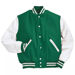 Varsity Jacket <span class=keywords><strong>Columbia</strong></span> Blue Wool Chaqueta de béisbol de cuero blanco Bomber Letterman Jacket para hombres - Product Image 1