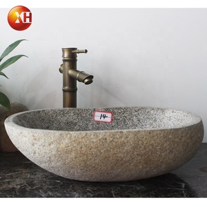 Fregadero de agua para interiores y exteriores Guijarro de Río Recipiente de piedra natural Lavado a mano Lavabo Piedra <span class=keywords><strong>Baño</strong></span> al aire libre USO - Product Image 4