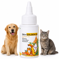 MORETIPS Huile dorée pour la peau 60ml Soin hydratant pour la peau des animaux domestiques Huile pour chiens et chats Contre les démangeaisons et les pellicules