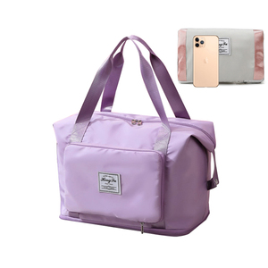 カスタムラベルハッピーフライトレディーススペンドナイト折りたたみ式トラベルダッフルバッグラゲッジスポーツジム - Product Image 1