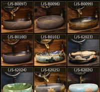 Antique luxe européen hôtel appartement salle de bain ovale en céramique au-dessus du comptoir évier monotrou robinet montage égouttoir capacité 12L