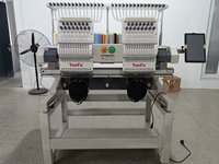 Machine à broder par ordinateur multifonctionnelle à haute vitesse à 2 têtes 12-15 aiguilles pour usage domestique et conception plate de capuchon
