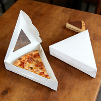 Boîte à pizza en carton blanc écologique, résistante à la graisse, emballage triangulaire, boîte à emporter biodégradable de qualité alimentaire