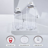 Bouteille en PET transparente avec bouchon en aluminium et tirette, 350 ml, 500 ml, personnalisable avec logo, pour gâteaux, desserts, sodas, bubble tea