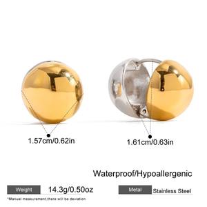 ต่างหูเม็ดกลมกลวงสแตนเลสสำหรับผู้หญิงเครื่องประดับแฟชั่น <span class=keywords><strong>E736</strong></span> - Product Image 6