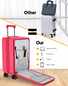 Valise MGB moderne à roulettes, légère, ouverture frontale, 20 pouces, avec port USB, extensible, coque rigide en PC, pour <span class=keywords><strong>cabine</strong></span>, aéroport, affaires - Product Image 2