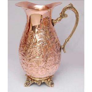 Pichet à eau en cuivre avec motif gravé pour hôtel restaurant maison ustensiles de cuisine table à manger pichet à eau - Product Image 1