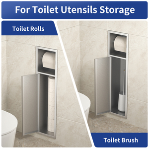 Soporte <span class=keywords><strong>de</strong></span> papel higiénico <span class=keywords><strong>de</strong></span> acero inoxidable cepillado <span class=keywords><strong>de</strong></span> calidad superior Gabinete independiente con almacenamiento <span class=keywords><strong>de</strong></span> cepillos - Product Image 5
