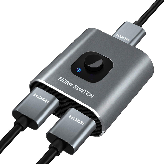 Hot Sale HDMI Switch 4k60hz Splitter High Speed Aluminum Bidirectional HDMI Switcher 2 in 1 Out Manual HDMI Hub