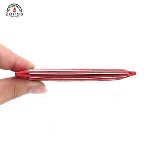 Porte-cartes de visite Zenos en cuir véritable sur mesure, motif galet rouge, blocage RFID, multifonctionnel pour cartes de crédit - Product Image 6