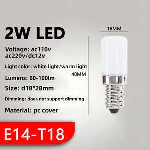 220V <span class=keywords><strong>E14</strong></span> tambour de séchage <span class=keywords><strong>ampoule</strong></span> <span class=keywords><strong>LED</strong></span> 2W blanc froid 6000K veilleuse avec base à vis candélabre <span class=keywords><strong>pour</strong></span> un usage résidentiel - Product Image 5