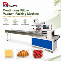 Machine d'emballage horizontale sous vide haute vitesse pour viande, saucisses, poulet, bœuf, bacon, steak, machine d'emballage en forme de coussin