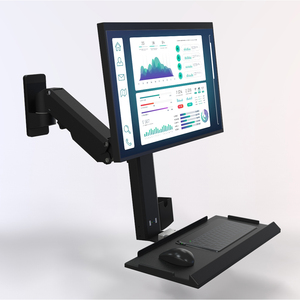 T9-GA01KB-Black tốt nhất màn hình cánh tay với nhôm khí mùa xuân & BÀN PHÍM Khay cho nhỏ bàn Monitor Bracket - Product Image 2