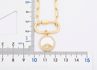 Bracelet en acier inoxydable doré à maillons trombone avec pendentif œil et pièce de monnaie, fermoir à bascule, bijoux pour femme, vente en gros, personnalisable OEM