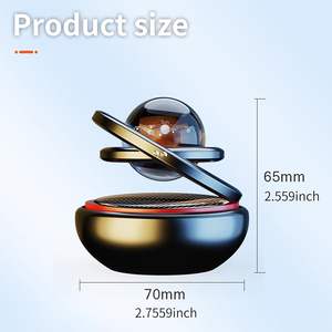 Diffuseur d'arômes de voiture <span class=keywords><strong>solaire</strong></span> suspendu de luxe moderne, fonction rotative, design planétaire, matériau en alliage, parfum longue durée, gel parfumé - Product Image 6