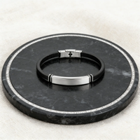 Bracelet d'identité en acier inoxydable argenté de mode en gros, chaîne cubaine avec gravure de nom personnalisée pour hommes et femmes, affaires