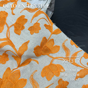 Nuevo Retro tridimensional naranja loto bordado tela Top vestido Cheongsam conjunto tejido hecho <span class=keywords><strong>a</strong></span> mano no elástico transpirable - Product Image 6