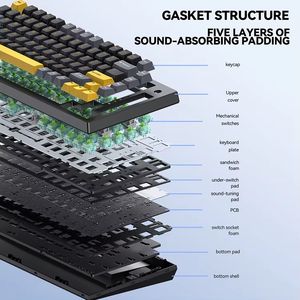 Tastiera da Gaming DARK ALIEN <span class=keywords><strong>K75</strong></span> PRO 4000mAh Resistente con Layout a 75 Tasti, Tre Modalità Meccaniche e Pulsante Rotante Multimediale - Product Image 6