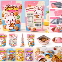Sachet Doypack Personnalisé avec Logo Imprimé pour Emballage de Biscuits, avec Fermeture Zip Refermable et Fenêtre pour Sachet de Snacks