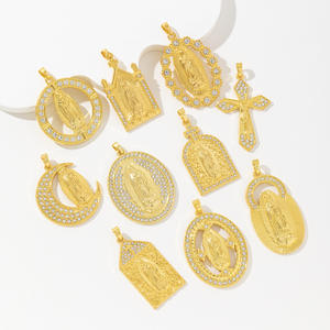 Médaille religieuse personnalisée Saint Benito Visage Sacré, médailles chrétiennes <span class=keywords><strong>Ange</strong></span> <span class=keywords><strong>Gardien</strong></span>, Médaille Miraculeuse Marie en métal doré, design tendance - Product Image 1