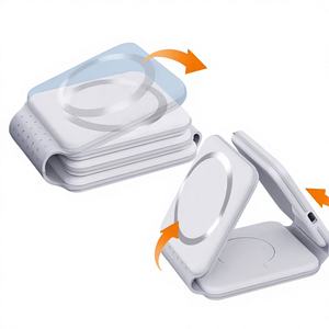Station de charge sans fil magnétique pliable 3-en-1 15W à charge rapide pour téléphone portable, écouteurs et PC, en matériau ignifuge – Meilleure vente - Product Image 2