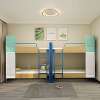 Lit superposé (supérieur et inférieur) en fer, simple et artistique, pour appartement, école, hôtel, dortoir, chambre à coucher