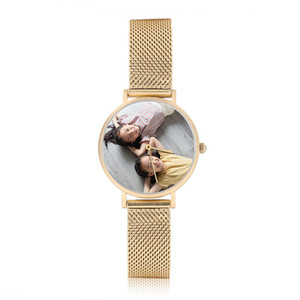 2019 nouveau fait sur commande couple montre OEM <span class=keywords><strong>photos</strong></span> sur le cadran montre de mode qualité maille sangle paire montre - Product Image 4