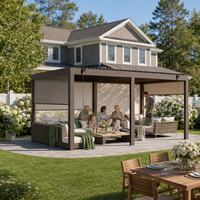 Pergola de jardin en aluminium avec toit à lames orientables manuel, structure de patio de dégustation pour vignobles historiques, balcon, écologique, en promotion