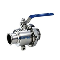 Vanne à boisseau sphérique manuelle sanitaire en acier inoxydable SS304, type Tri-Clamp, pour le traitement de l'eau, les boissons, les produits laitiers et pharmaceutiques