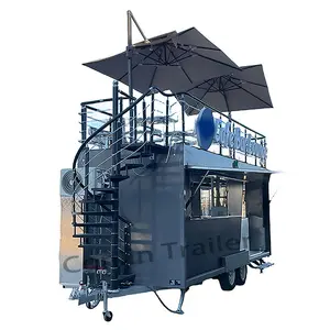 Popular Concession Enclosed Mobile Coffee Food Truck Con Terraza Snow Cone Trailer Food Shop For Sale