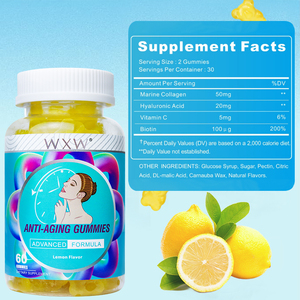 Natuurlijke Biologische Citroensmaak Anti-Aging Gummies Vitamine C & Biotine Extract Gummies Voor Haar & Nagels & Botten Gezondheid - Product Image 6