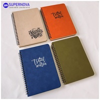 Carnet à spirales personnalisé A5 gravé au laser / imprimé UV, carnet à spirales en cuir gravé au laser, vente en gros