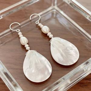 Boucles d'oreilles en forme de goutte d'eau, perles naturelles, style bohème pour femmes, bijoux de fête - Product Image 2
