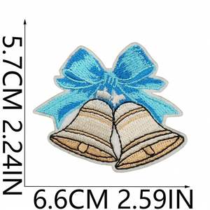 Roaring Sky Blue White Christmas Embroidered Patches Bear Snowman <b>Nutcracker</b> Eco-Friendly Iron-On Badge-Polyester Thread Hats - Product Image 3