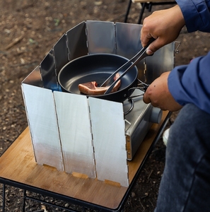 Camping Stove Wind Blocker Gas Windshield Backpacking Windscreen Folding - View #7