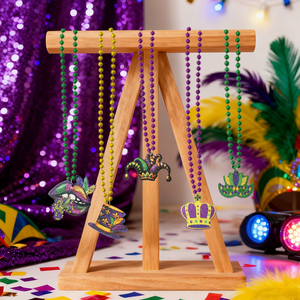 Collier de perles de Mardi Gras, perles dorées jaunes, <span class=keywords><strong>accessoires</strong></span> de Mardi Gras, collier de perles élégant de carnaval, collier de Mardi Gras - Product Image 3