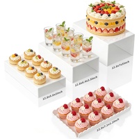 Présentoirs alimentaires en acrylique, rehausseurs de buffet pour table de fête, présentoirs à étages en acrylique en forme de U pour desserts et boissons, fournitures de fête