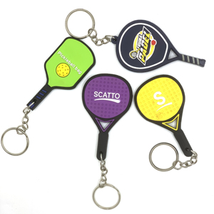 Portachiavi Personalizzati all'Ingrosso a Forma di Racchetta da Padel, Ecologici e Durevoli, in Morbido PVC - Product Image 1