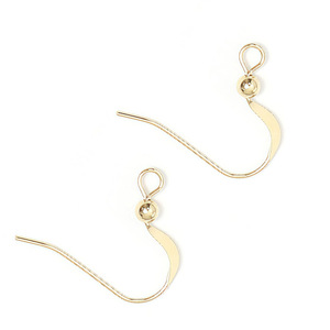 Crochets d'oreille plats en cuivre en forme de S avec perles pour la fabrication de boucles d'oreilles, accessoires de bijoux unisexes, plaqué or blanc KKC - Product Image 1