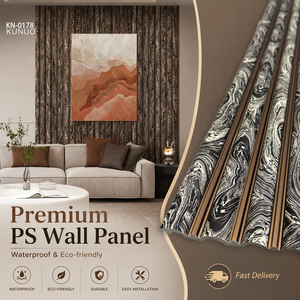Panel de Pared de Lujo PS, Poliestireno de Alta Densidad, Impermeable, Decorativo, Revestimiento de Pared 3D Color Carbón, para Baño y Escaleras - Product Image 1