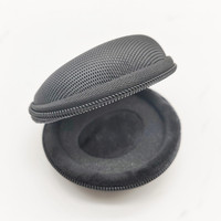 Mini boîtier de montre EVA rond moulé coque dure velours pochette de protection boîtes à fermeture éclair pour hommes câble accessoires organisateur sac de voyage