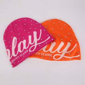 Oem alta calidad Camo Impresión digital Beanie moda Unisex Jacquard DE PUNTO SIN puños Rhinestone diseñador Beanie - Product Image 2