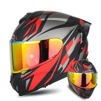 Nouveau casque de moto élégant, double visière panoramique, unisexe, casque de sécurité pour toutes les saisons
