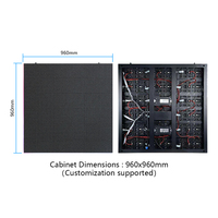 Pantalla LED Fija de Acceso Frontal para Interiores, 960x960mm, Gabinete de Hierro, Panel de Pantalla LED Publicitaria para Sala de Conferencias o Vestíbulo