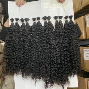 Extension de cheveux i-tip de 26 pouces, haute qualité, fournisseur de tip malaisien, cuticule alignée, vierge, <span class=keywords><strong>afro</strong></span>, crépus, bouclés, couleur naturelle - Product Image 5