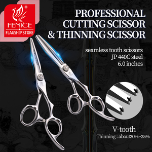 6 pulgadas de corte de pelo adelgazamiento estilo tijeras conjunto para Barber y <span class=keywords><strong>casa</strong></span> con - Product Image 2