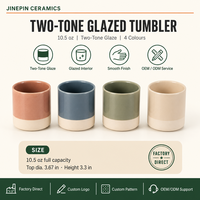 Vente en gros de tasses à café en céramique de 10,5 oz, bicolores, base crème terracotta, finition lisse, durables, couleur personnalisée, pour salon de thé