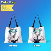 Sac fourre-tout premium avec poignée noire, imprimé graphique anime personnalisé, sac de shopping en toile robuste, pochette à impression haute définition